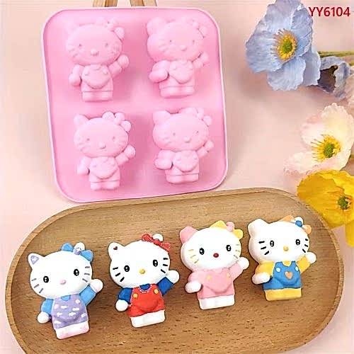YY6104 4'lü Hello Kitty Silikon Kalıp